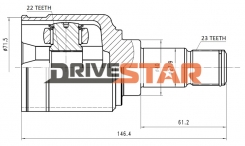 ШРУС ВНУТРЕННИЙ ЛЕВЫЙ 22x40x23 IC-EFD0003-FL