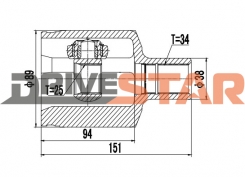 ШРУС ВНУТРЕННИЙ ЛЕВЫЙ 25x38x34 IC-EM0004-FL