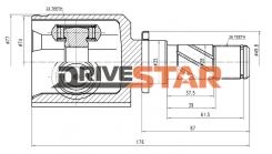 ШРУС ВНУТРЕННИЙ ЛЕВЫЙ 23x35x26 IC-JMA0001-FL
