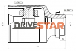 ШРУС ВНУТРЕННИЙ ПРАВЫЙ 33x43x28 IC-JMA0003-FR