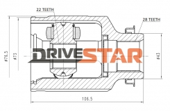 ШРУС ВНУТРЕННИЙ ПРАВЫЙ 22x43x28 IC-KK0001-FR